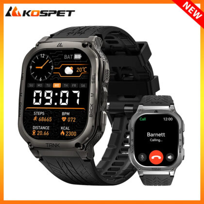 Original KOSPET TANK M3 Smartwatch – Rugged AMOLED Fitness Watch with Bluetooth Calling & AI Voice (480mAh Battery)